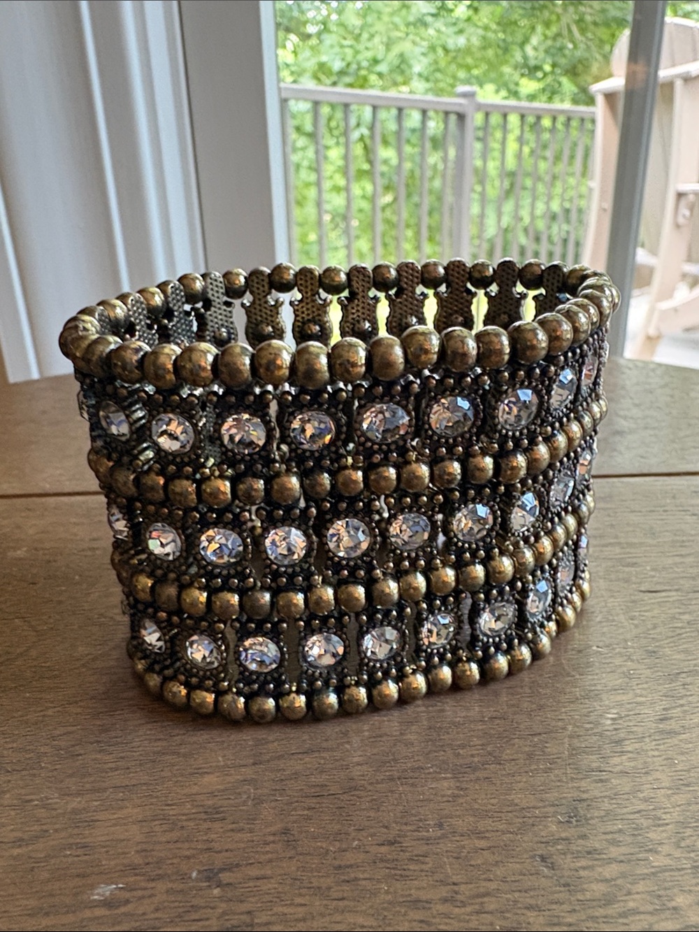 Chico's Gold-Tone and Clear Crystal Stretch Bracelet